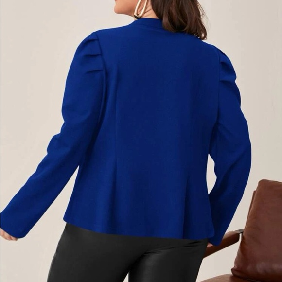 Plus size red puff sleeve jacket - Picture 6 of 13